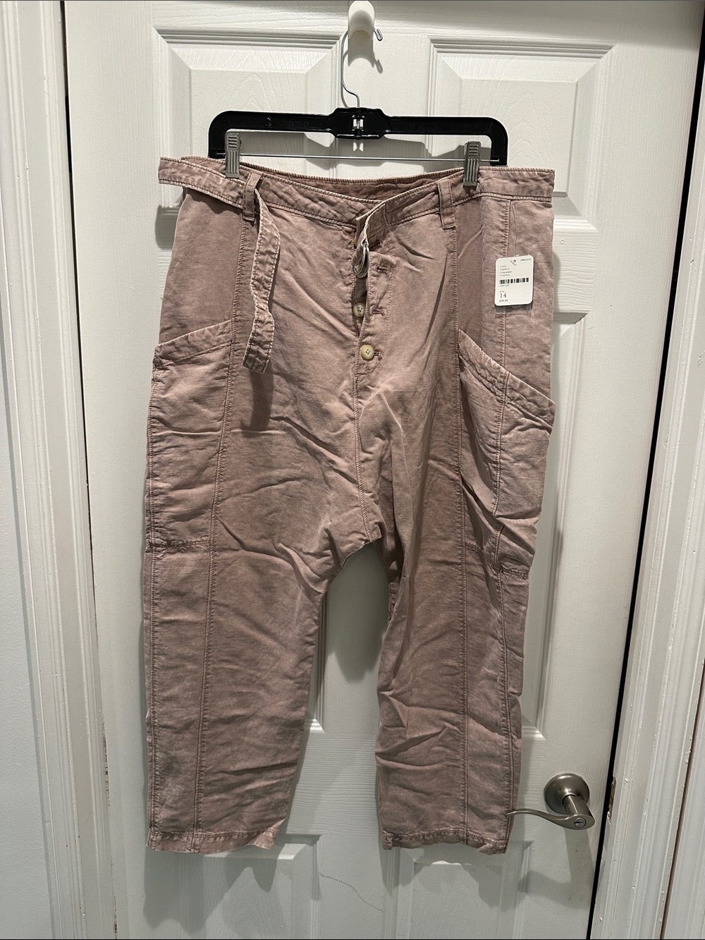 Free People Blush Cargo Utility Pant NWT Size 14